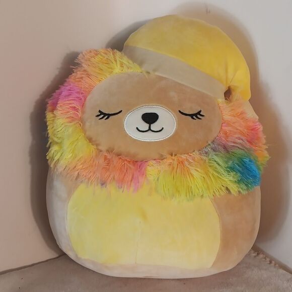 Squishmallows "Lianne" Rainbow Sleeping Lion Plush - Picture 1 of 5